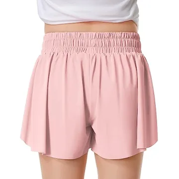 Girls Flowy Butterfly Shorts for Active Kids with Pockets