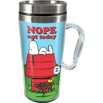 Spoontiques Ceramic Travel Coffee Mug - Snoopy Design, Insulated, Safe & Stylish