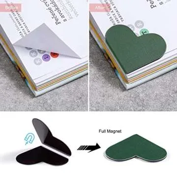 Heart-Shaped Magnetic Bookmarks for Book Lovers, 10 Pack