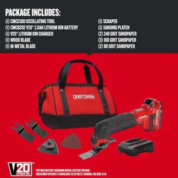 CRAFTSMAN Cordless Multi-Tool Kit - Versatile 16-Piece Set
