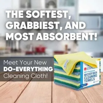 MW Pro Microfiber Cleaning Cloth | Blue, Green, Yellow (12 Pack) | Size 16" x 16" | All Purpose Micr...