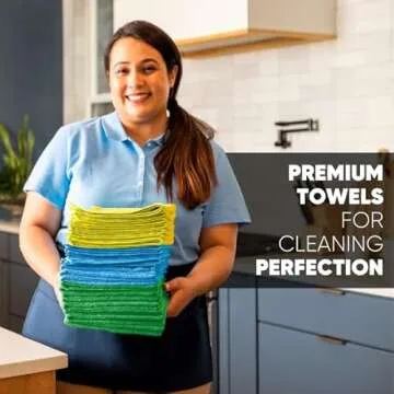 MW Pro Microfiber Towels - 12 Pack of 16x16 All-Purpose Cloths