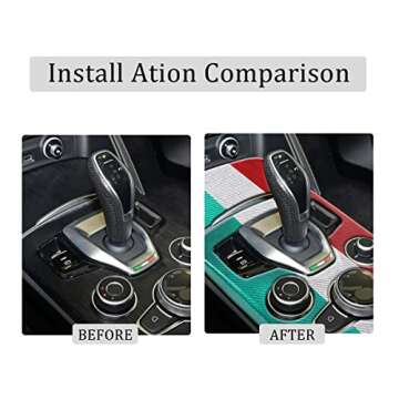 TOYCIDFG Luxury 3-Color Carbon Fiber Gear Panel Trim for Alfa Romeo Stelvio Giulia 2020 2021