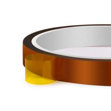 ELEGOO High Temp Tape, 4 Pack Polyimide High Temperature Resistant Tape Multi-Sized Value Bundle 1/8’’, 1/4’’, 1/2’’, 1’’ with Silicone Adhesive for Masking, Soldering etc.