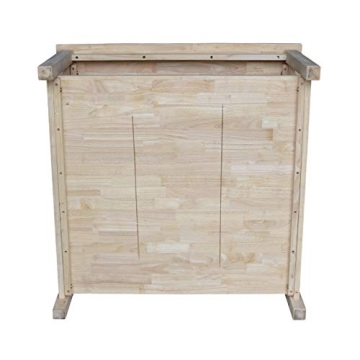 IC International Concepts Hampton Square Coffee Table top/50 pounds Shelf Solid Real Wood, Sturdy Parawood, 36"W x 36"D x 18"H, DIY, Paint/Stain Ready, Unfinished