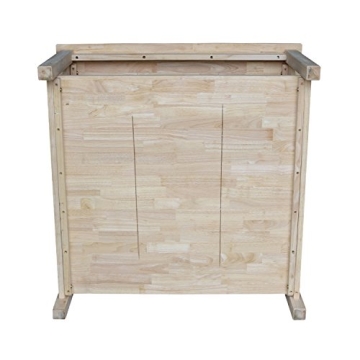 IC International Concepts Hampton Square Coffee Table top/50 pounds Shelf Solid Real Wood, Sturdy Parawood, 36"W x 36"D x 18"H, DIY, Paint/Stain Ready, Unfinished