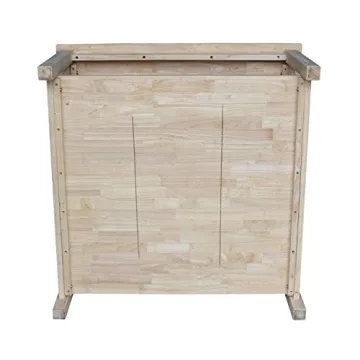 IC International Concepts Hampton Square Coffee Table top/50 pounds Shelf Solid Real Wood, Sturdy Parawood, 36"W x 36"D x 18"H, DIY, Paint/Stain Ready, Unfinished