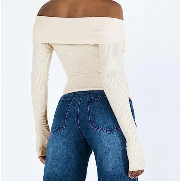 PICPUNMAK Off Shoulder Crop Tee for Effortless Style