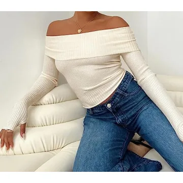 PICPUNMAK Off Shoulder Crop Tee for Effortless Style