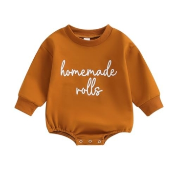 Thanksgiving Baby Romper Outfit Soft Cotton Long Sleeve