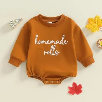 Thanksgiving Baby Romper Outfit Soft Cotton Long Sleeve