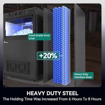 YITAHOME Commercial Ice Maker - 100lbs Daily Production