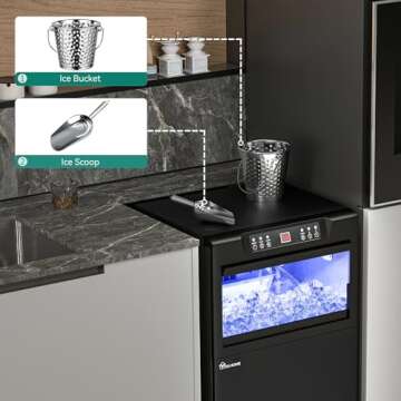 YITAHOME Commercial Ice Maker - 100lbs Daily Production