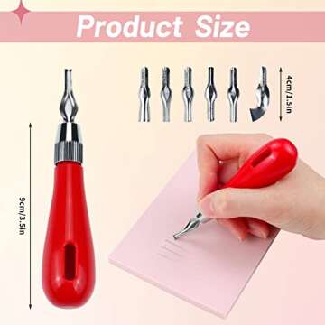 UPlama 4 Pcs Rubber Block Stamp Carving Block Stamp with Cutter Tools for Printmaking, Printing and Stamp Soft Rubber Crafts