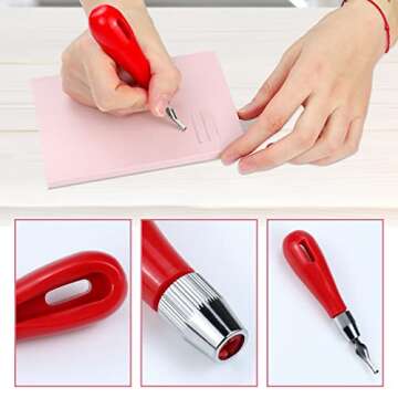 UPlama 4 Pcs Rubber Block Stamp Carving Block Stamp with Cutter Tools for Printmaking, Printing and Stamp Soft Rubber Crafts