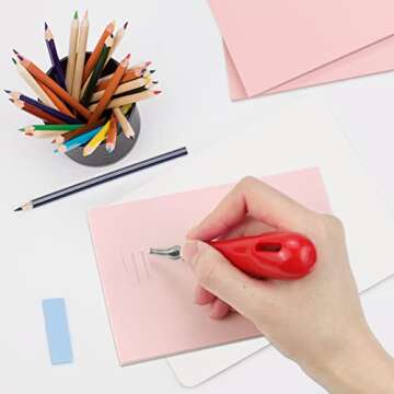 UPlama 4 Pcs Rubber Block Stamp Carving Block Stamp with Cutter Tools for Printmaking, Printing and Stamp Soft Rubber Crafts