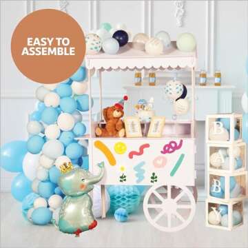 6 FT Tall Candy Cart with Shelf and Wheels for Candy and Dessert Display - Decoration for Parties, W...