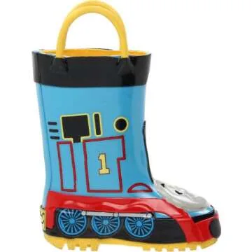 Western Chief Boys' Character Waterproof Rain Boot, Thomas Blue Engine, 8 Toddler M