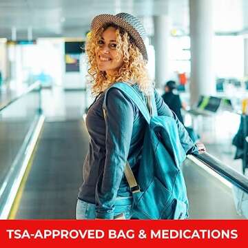 Travel RX Medicine Kit - Bulk Travel Medicine Kit with Individually Wrapped Medicine & Bag for Indigestion, Motion Sickness & More by Real Vitamins (1 Kit)