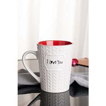 Ynsfree I Love You Mug 16 oz Coffee Tea Cup for Dad/Father/Mom/Grandma/Ladies/Wife,Birthday/Christmas/Anniversary/Valentine,Holidays Ceramic Mugs