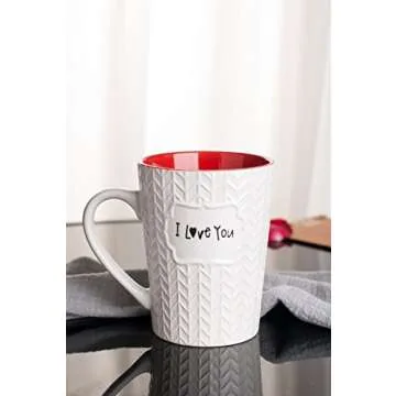 Ynsfree I Love You Mug 16 oz Coffee Tea Cup for Dad/Father/Mom/Grandma/Ladies/Wife,Birthday/Christmas/Anniversary/Valentine,Holidays Ceramic Mugs