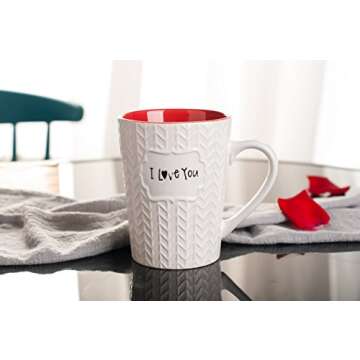 Ynsfree I Love You Mug 16 oz Coffee Tea Cup for Dad/Father/Mom/Grandma/Ladies/Wife,Birthday/Christmas/Anniversary/Valentine,Holidays Ceramic Mugs