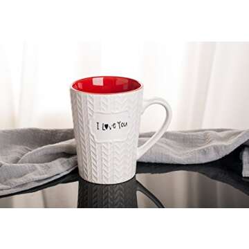 Ynsfree I Love You Mug 16 oz Coffee Tea Cup for Dad/Father/Mom/Grandma/Ladies/Wife,Birthday/Christmas/Anniversary/Valentine,Holidays Ceramic Mugs