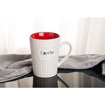 Ynsfree I Love You Mug 16 oz Coffee Tea Cup for Dad/Father/Mom/Grandma/Ladies/Wife,Birthday/Christmas/Anniversary/Valentine,Holidays Ceramic Mugs