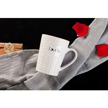 Ynsfree I Love You Mug 16 oz Coffee Tea Cup for Dad/Father/Mom/Grandma/Ladies/Wife,Birthday/Christmas/Anniversary/Valentine,Holidays Ceramic Mugs