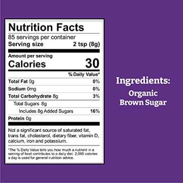Organic Dark Brown Sugar - Fair Trade & Non-GMO, 6 Pack