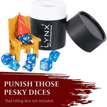 LYNX DND Dice Jail - Time Out Chair & Dunce Hat for Dungeons and Dragons Toys