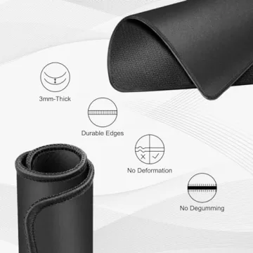 JIKIOU Comfortable 3 Pack Mouse Pad with Stitched Edges