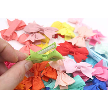 CÉLLOT Baby Hair Clips 50Pcs Tiny 2" Bows for Toddlers