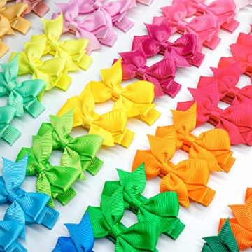 CÉLLOT Baby Hair Clips 50Pcs Tiny 2" Bows for Toddlers