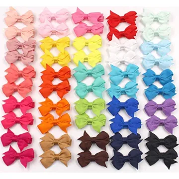 CÉLLOT Baby Hair Clips 50Pcs Tiny 2" Bows for Toddlers
