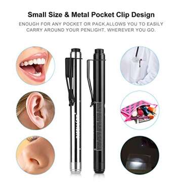 RISEMART Nurse Led Medical Penlight with Pupil Gauge