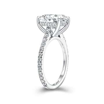Elegant RODIFFY Cushion Cut 4CT Engagement Ring in Silver