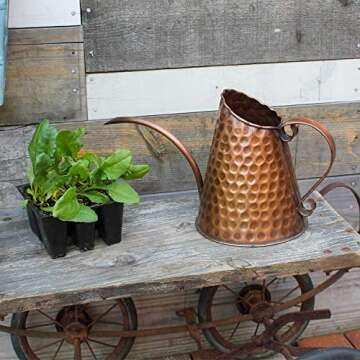 Achla Designs Dainty Hammered Copper Watering Can, 3 Pint