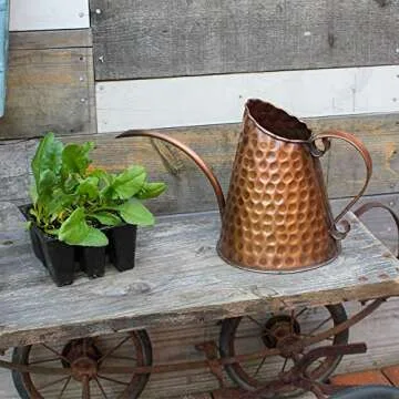 Achla Designs Dainty Hammered Copper Watering Can, 3 Pint