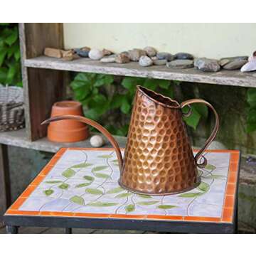 Achla Designs Dainty Hammered Copper Watering Can, 3 Pint