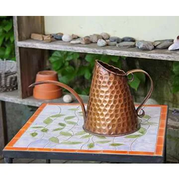 Achla Designs Dainty Hammered Copper Watering Can, 3 Pint