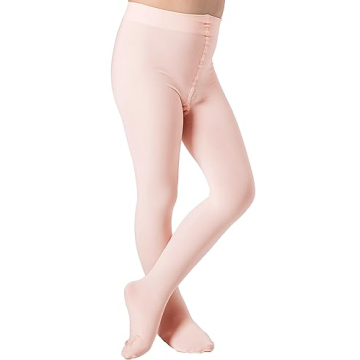 DIPUG Ballet Tights for Girls Dance Tights Toddler Thick Soft Pink Stockings