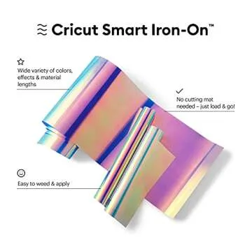 Cricut Smart Iron On Holographic Vinyl (13in x 3ft) for Explore 3 and Maker 3