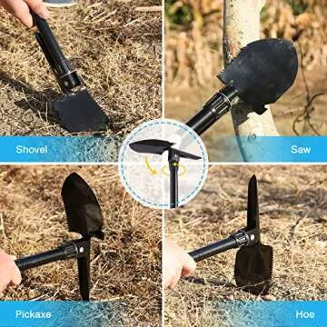 Vetoos Car Roadside Emergency Kit with Jumper Cables, Auto Vehicle Safety Road Side Assistance Kits, Winter Car Kit Essentials for Women and Men, with Car Repair Tool Set, Folding Survival Shovel