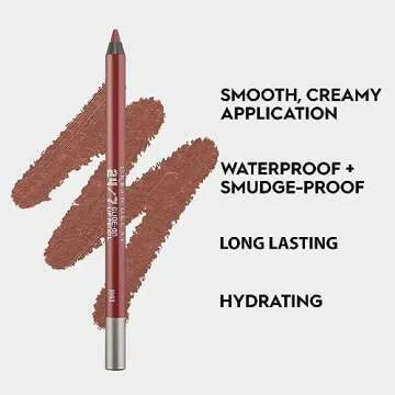 URBAN DECAY 24/7 Glide-On Waterproof Lip Pencil (1993 - Medium Brown), Smudge-Proof, Longwearing Lip Liner, Smooth & Creamy Colors, Moisturizing Formula with Vitamin E - 0.04 oz