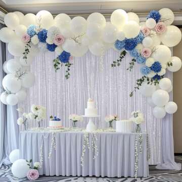 TRLYC Sequin Backdrop Curtains - 2 Panels 2FTx8FT Shiny Silver Curtains Shimmer Wall Backdrop Glitter Backdrop for Wedding Party Background Drapes Decor