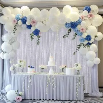 TRLYC Sequin Backdrop Curtains - 2 Panels 2FTx8FT Shiny Silver Curtains Shimmer Wall Backdrop Glitter Backdrop for Wedding Party Background Drapes Decor