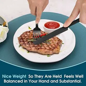 Matte Black Silverware Set，OPOLIA 30-Piece Stainless Steel Flatware Cutlery Set for 6，Stain Finish Tableware Eating Utensils, Food Grade, Dishwasher Safe