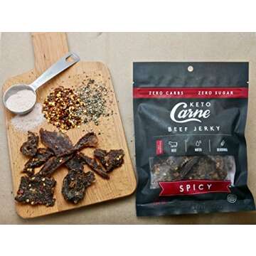 KETO CARNE | Healthy Keto & Low Carb Beef Jerky | 0g Carb | 0g Sugar | Sugar Free, Zero Carb | Glute...