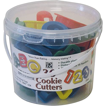 R&M 1.5" Alphabet and Number Cookie Cutters Set 36-Piece